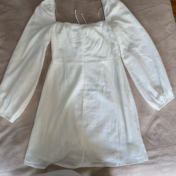 White Long Sleeve Mini Dress - Picture 8 of 10